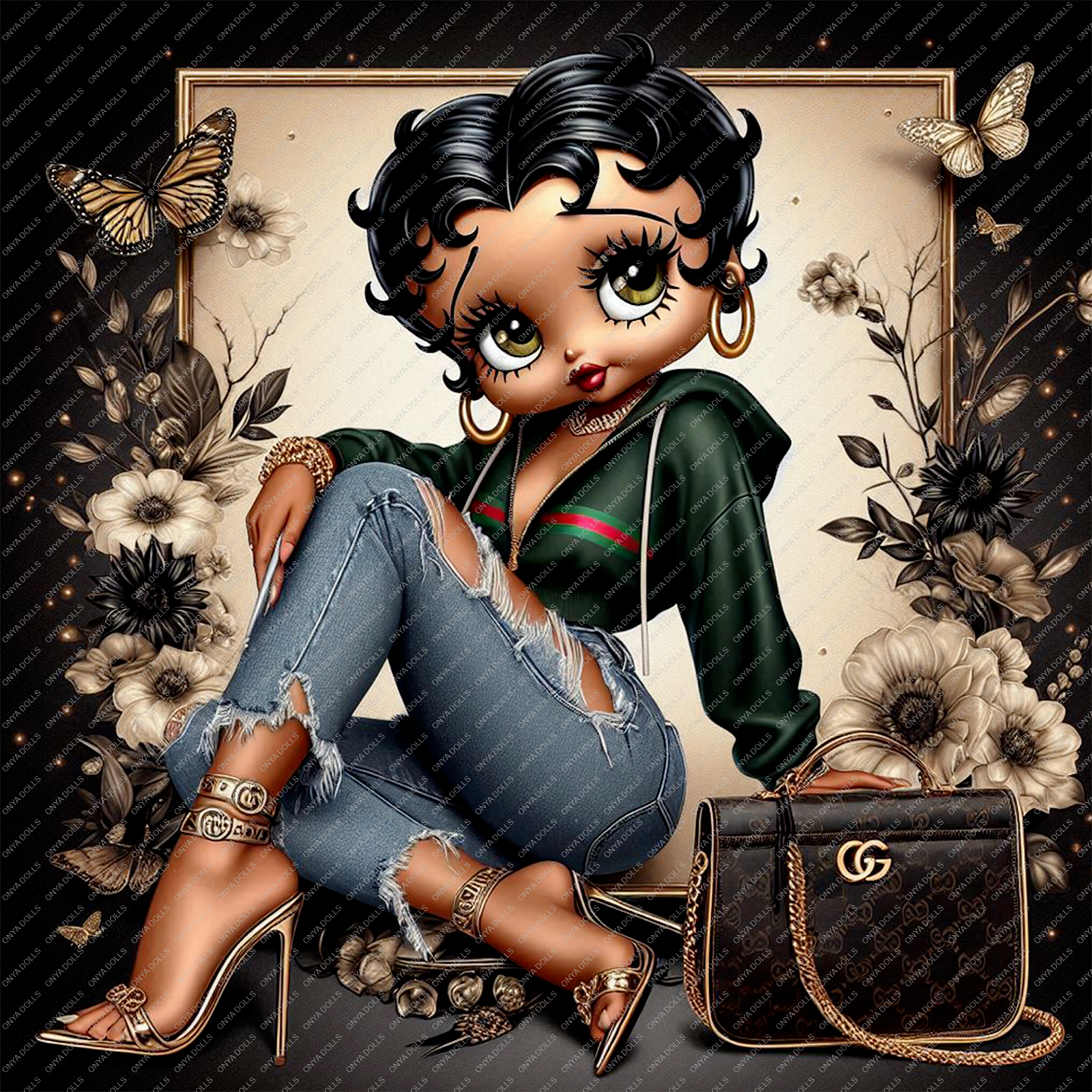 Baddie Boo PNG – Afro Betty Boop Sublimation & Tumbler Wrap