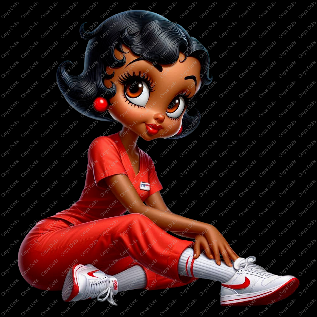 Nurse Betty Boop PNG – African American Medical LPN CNA Clipart