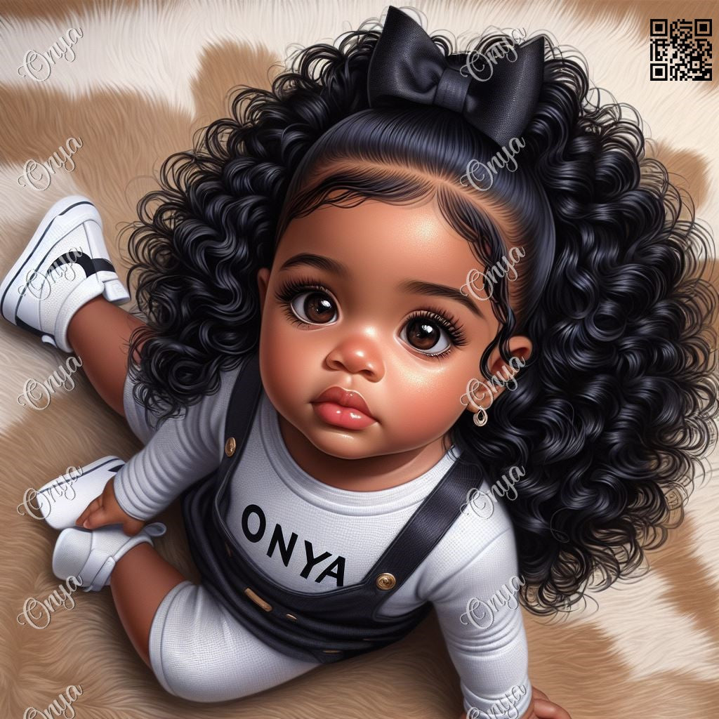 High-resolution PNG of a melanin-rich child styled as a little angel, perfect for nursery designs, baby memorials, and sweet kids' crafts.
