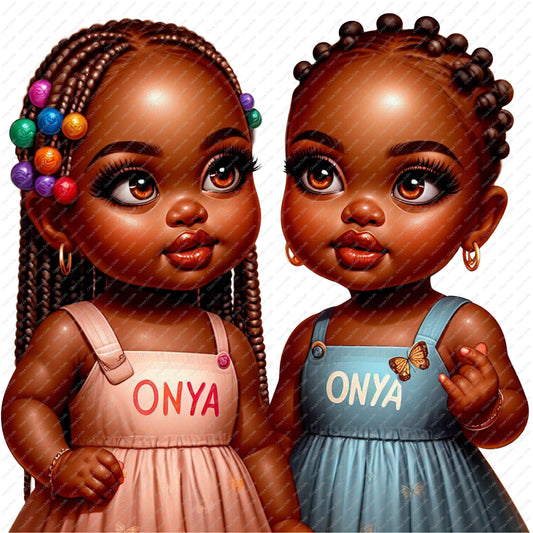 ONYA Teen Girl PNG – Melanin Princess Fashion Clipart for Sublimation, Tumbler Wraps, Planners & Cricut/Silhouette Projects