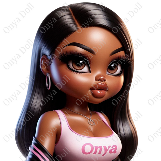 A high-resolution PNG featuring a beautiful African American woman wearing a pink tank top. She stands confidently with a soft, stylish expression and fashion-forward posture. Her hair is voluminous or naturally styled, and the design includes a transparent background — ideal for sublimation, planners, and digital projects