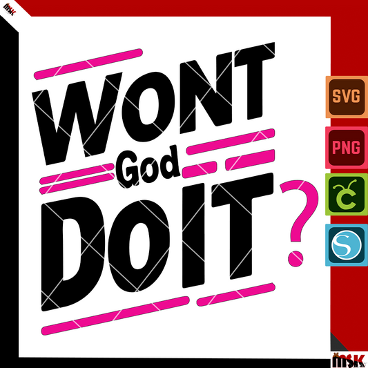 A high-resolution digital design that says “Won’t God Do It” in bold, elegant script and block lettering. Available as a transparent PNG and a layered SVG file. Perfect for spiritual shirts, mugs, planners, and Cricut crafts. Clean lines and uplifting style make it ideal for faith-based projects.
