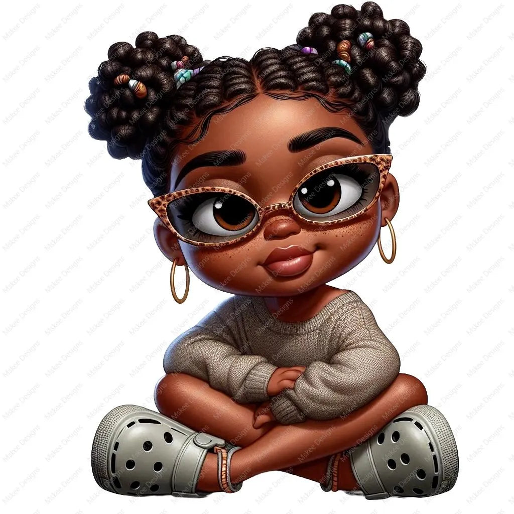 Stylish digital illustration of a classy African American girl with glasses, glowing melanin, and a chic afro bob, exuding confidence and elegance."
Let me know if you’d like any tweaks! 😊
