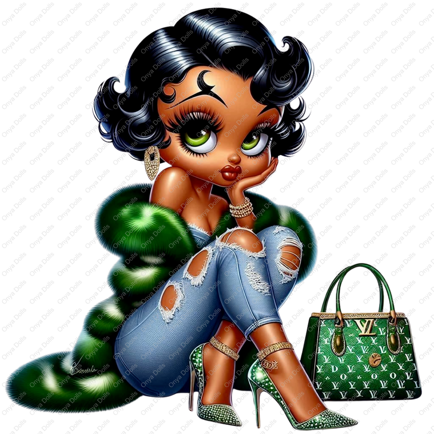 Baddie Boo PNG – Afro Betty Boop Sublimation Clipart