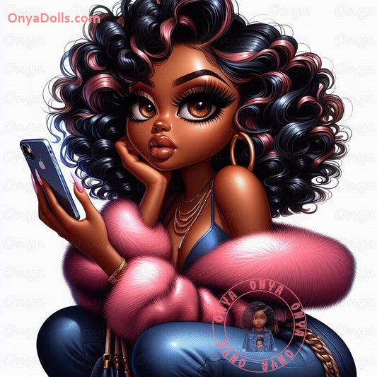 High-resolution PNG of a melanin-rich woman with the phrase “Why do it if you gone worry?”, perfect for shirts, journals, and bold statement designs.
