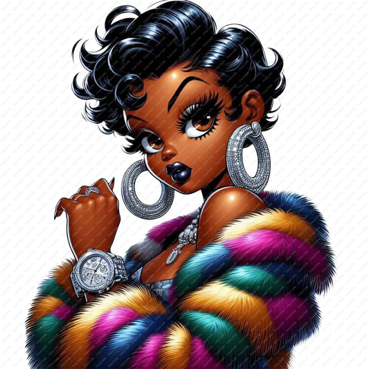 Baddie Boo, Betty Boop, PNG, afro Betty boop, sublimation, PNG